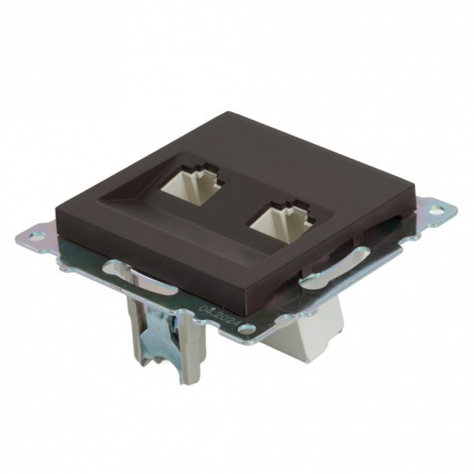 Розетка двойная Ethernet RJ-45 без рамки Stekker Катрин 50006