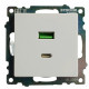 Розетка 2хUSB type A и C без рамки Stekker Катрин 50051
