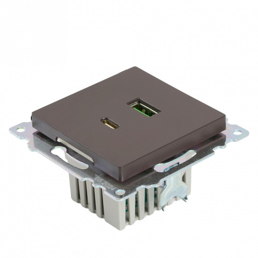 Розетка 2хUSB type A и C без рамки Stekker Катрин 50057