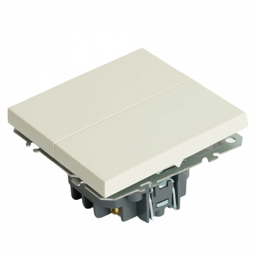 Выключатель двухклавишный без рамки Stekker Эмили 50162