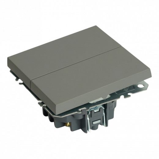 Выключатель двухклавишный без рамки Stekker Эмили 50166