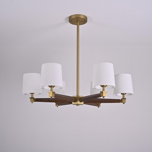 Люстра на штанге Imperiumloft Jorgenson White/Dark wood STAVRA01