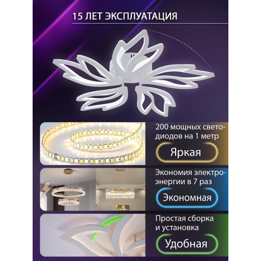 Потолочная люстра Natali Kovaltseva RIF LED LAMPS 81118/4C