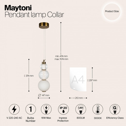 Подвесной светильник Maytoni Collar P069PL-L16G3K
