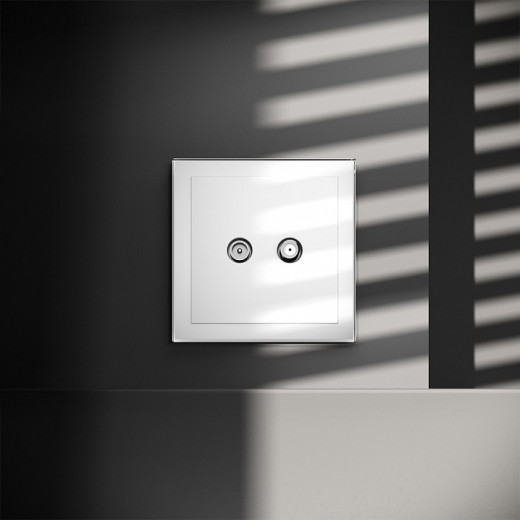 ТВ-розетка и SAT-розетка оконечная без рамки Voltum S70 VLS060401