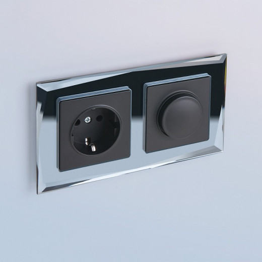 Розетка с заземлением и со шторками, без рамки Werkel черный матовый W1171108