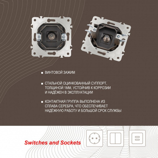 ТВ-розетка без рамки Arte Milano am-203 203.42-1.shampan