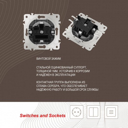 Розетка влагозащищенная с заземлением и со шторкой с крышкой Arte Milano am-206 206.41-1.silver