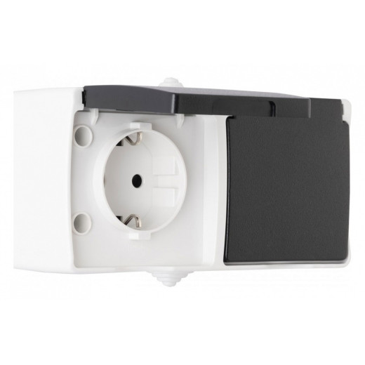 Блок с розетками влагозащищенными с заземлением и крышкой Arte Milano am-309 309.40-2.grey