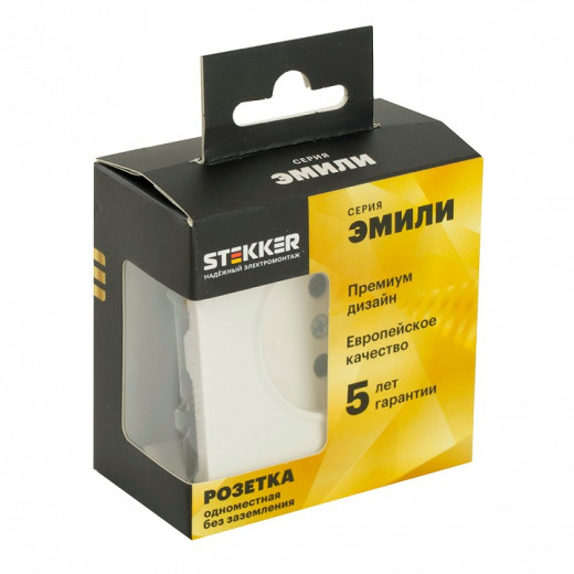 Розетка без заземления и со шторкой, без рамки Stekker RST16-5109-01 49876