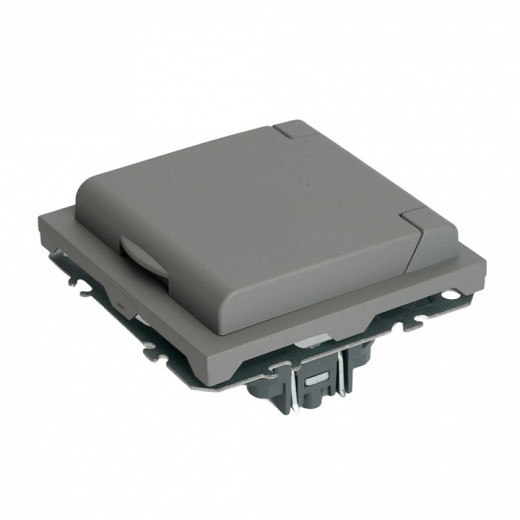 Розетка без заземления и со шторкой, без рамки с крышкой Stekker Эмили 49956