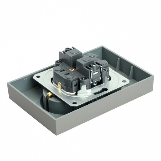 Розетка двойная с заземлением, без рамки Stekker Эмили 49960