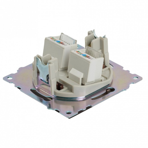 Розетка двойная Ethernet RJ-45 без рамки Stekker Катрин 50006
