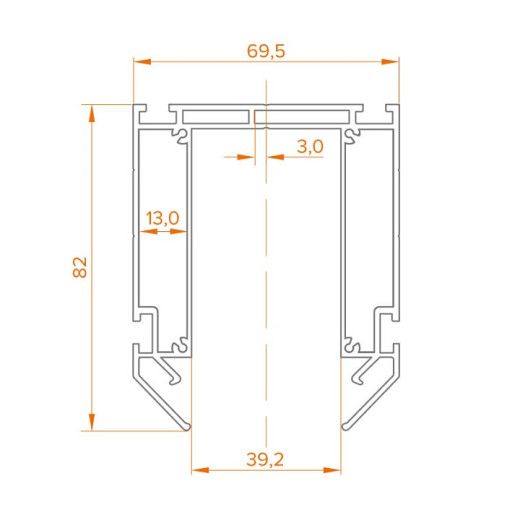 Профиль встраиваемый Wolta  WAP-WML-TR2/01B