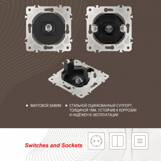 ТВ-розетка без рамки Arte Milano am-202 202.42-1.black