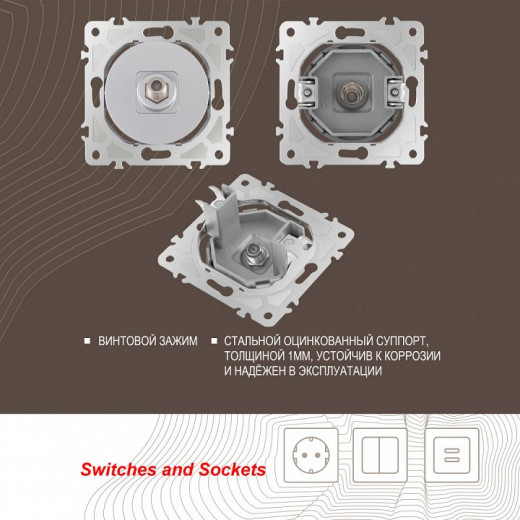 ТВ-розетка без рамки Arte Milano am-202 202.42-1.silver