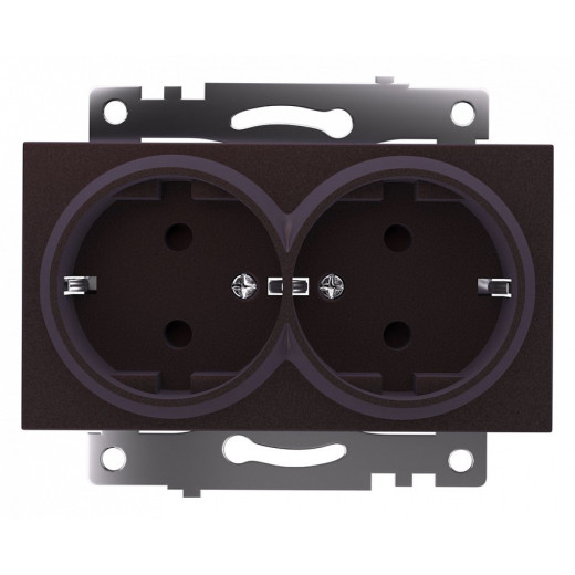 Розетка двойная с заземлением и со шторками, без рамки Stekker Катрин 49030