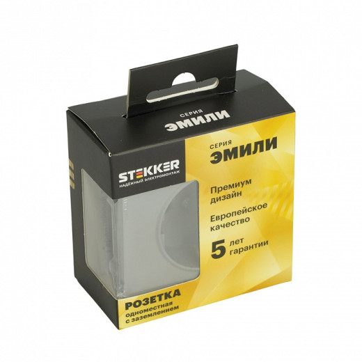 Розетка с заземлением и со шторкой, без рамки Stekker Эмили 49958