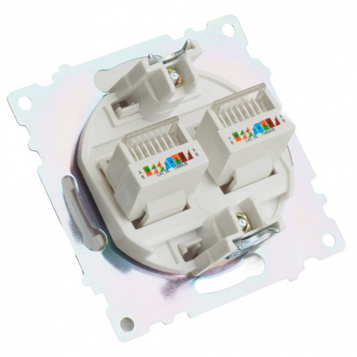 Розетка двойная Ethernet RJ-45 без рамки Stekker Катрин 50003