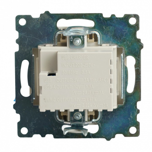 Розетка 2хUSB type A и C без рамки Stekker Катрин 50053