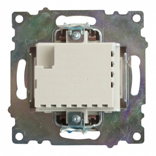 Розетка 2хUSB type A и C без рамки Stekker Катрин 50057