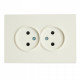 Розетка двойная без заземления и со шторкой, без рамки Stekker RST16-5116-01 49877