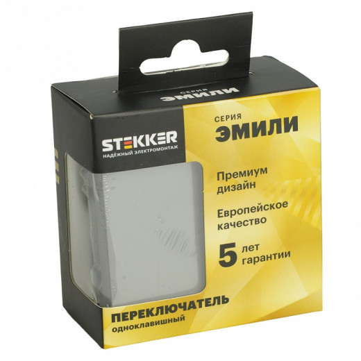 Выключатель одноклавишный без рамки Stekker Эмили 49945