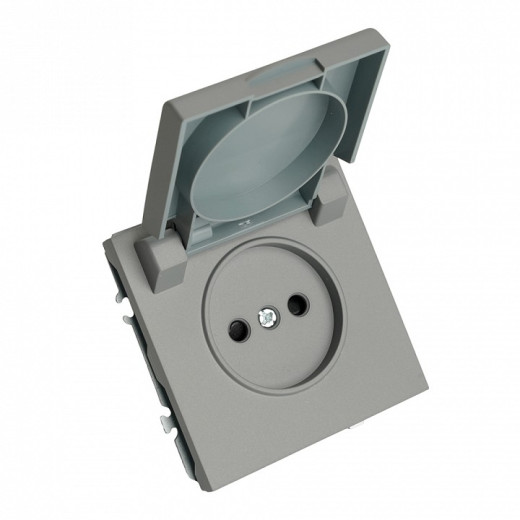 Розетка без заземления и со шторкой, без рамки с крышкой Stekker Эмили 49956