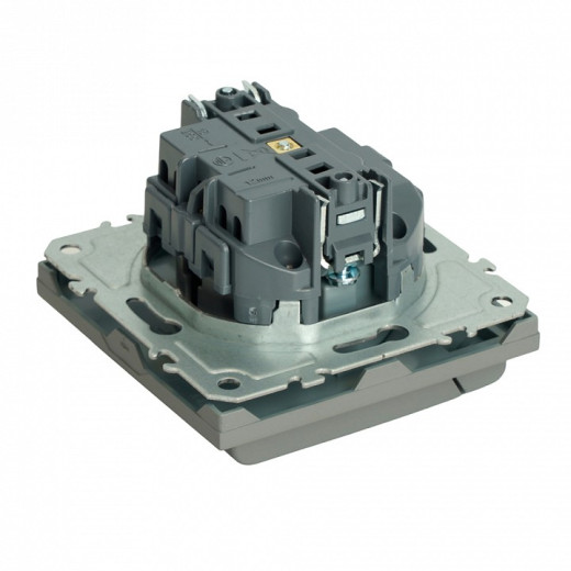 Розетка с заземлением и со шторкой, без рамки с крышкой Stekker Эмили 49959