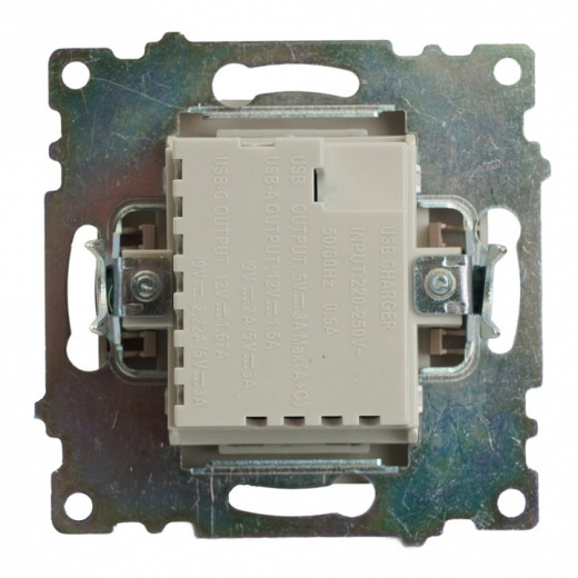 Розетка 2хUSB type A и C без рамки Stekker Катрин 50056