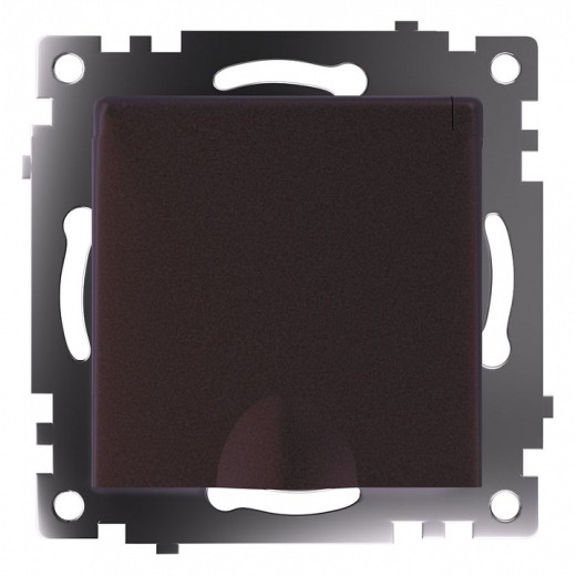 Розетка с заземлением и со шторками, без рамки с крышкой Stekker Катрин 49029