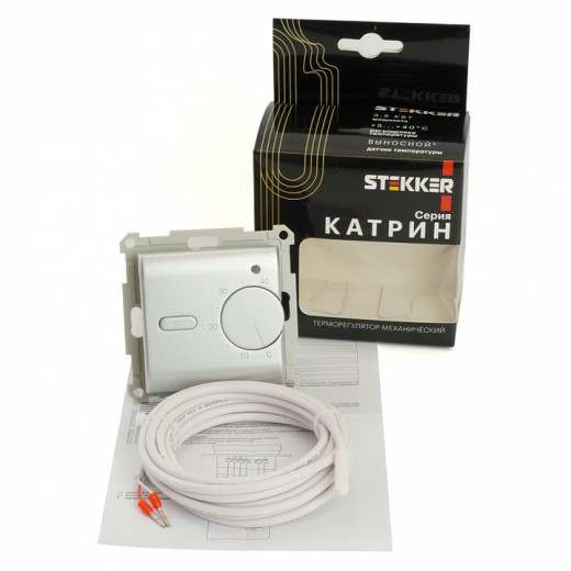 Терморегулятор электромеханический для теплого пола без рамки Stekker GLS00-7117-03 49742