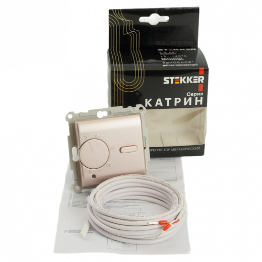 Терморегулятор электромеханический для теплого пола без рамки Stekker GLS00-7117-02 49743