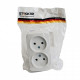 Розетка двойная без заземления Stekker Basic 50075