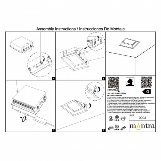 Встраиваемый светильник Mantra Blue Sky 9093