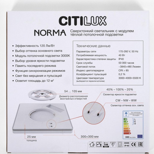 Накладной светильник Citilux Norma CL748K301