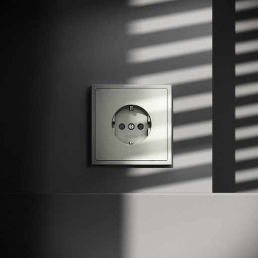 Розетка с заземлением и со шторкой, без рамки Voltum S70 VLS040205