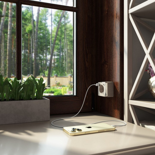 Розетка с заземлением и со шторками и USB Werkel Gallant (шампань рифленый) W5071710