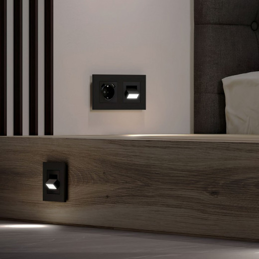 Заглушка для поста с подсветкой, без рамки Werkel Turn (черный матовый) W1154708