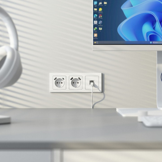 Розетка Ethernet RJ-45 и со шторками, без рамки Werkel белый матовый W5120001