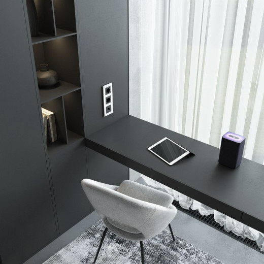 Розетка Ethernet RJ-45 и со шторками, без рамки Werkel черный матовый W5120108