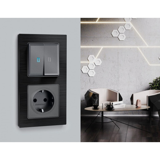 Клавиши для выключателя двухклавишного c подсветкой Ambrella Volt Quant AP6540