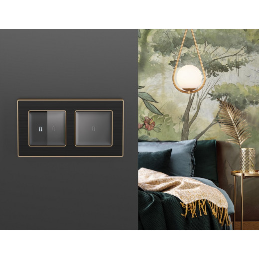 Клавиши для выключателя двухклавишного c подсветкой Ambrella Volt Quant AP9040