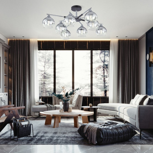 Люстра на штанге Arte Milano Napoli-9354 339354/8 CR+BK