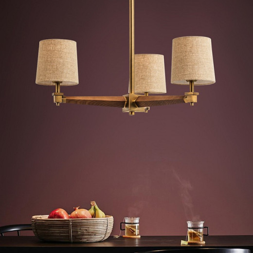 Люстра на штанге Imperiumloft Jorgenson White/Dark wood STAVRA01