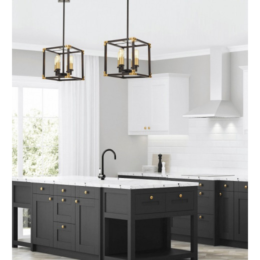 Люстра на штанге LUMINA DECO Waldorf LDP 1140-4 BK+MD