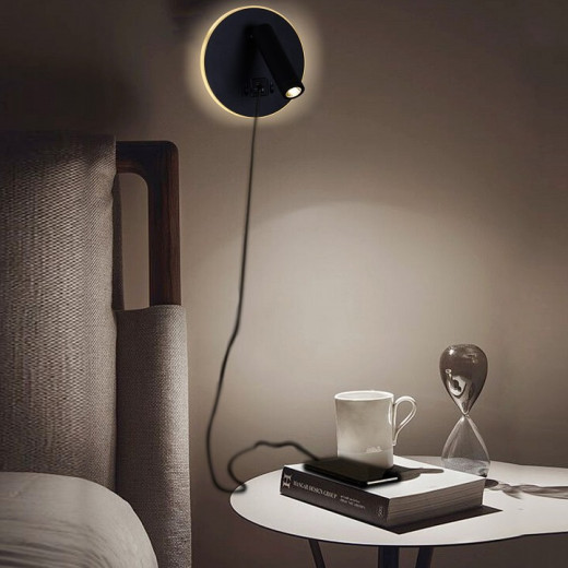 Бра 86203-9.2-001KT LED12W+USB BK