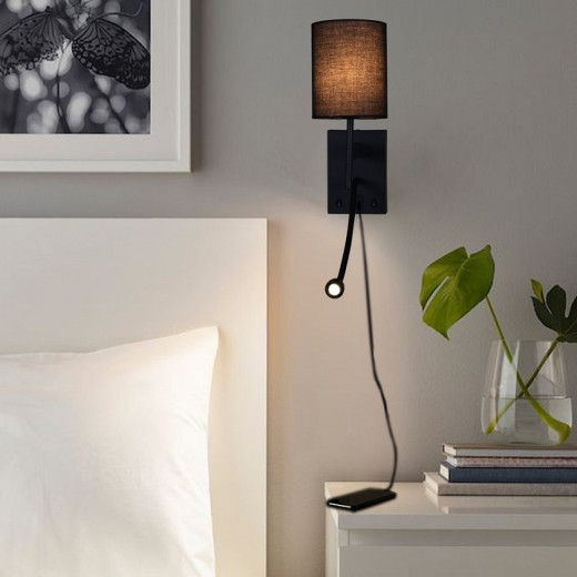 Бра с подсветкой 86210-9.2-001KT LED3W+E14 BK