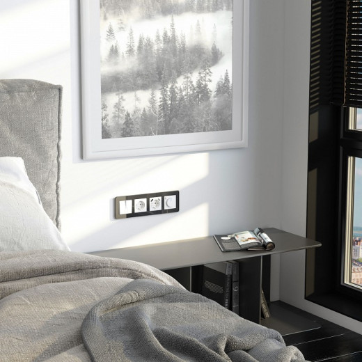 Рамка на 4 поста Werkel Elite (черный, стекло) W0042448