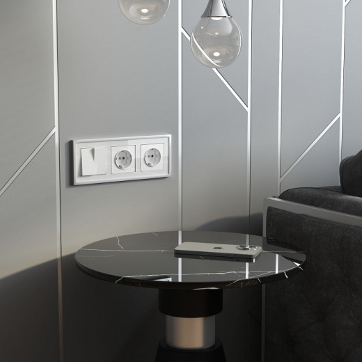 Розетка с заземлением и со шторками, без рамки Werkel белый акрил W1171141